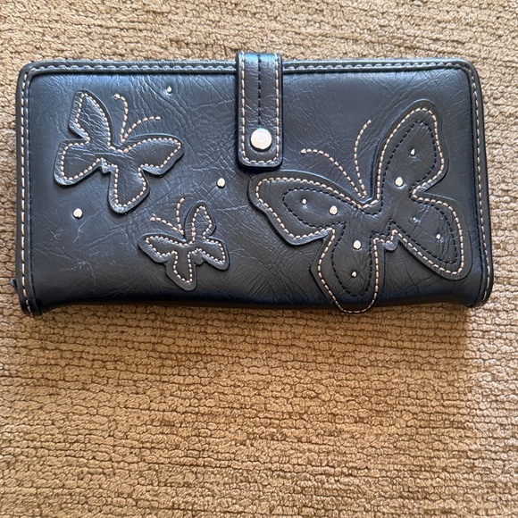 Relic Handbags - Elegant Relic Dark Brown Butterfly Wallet